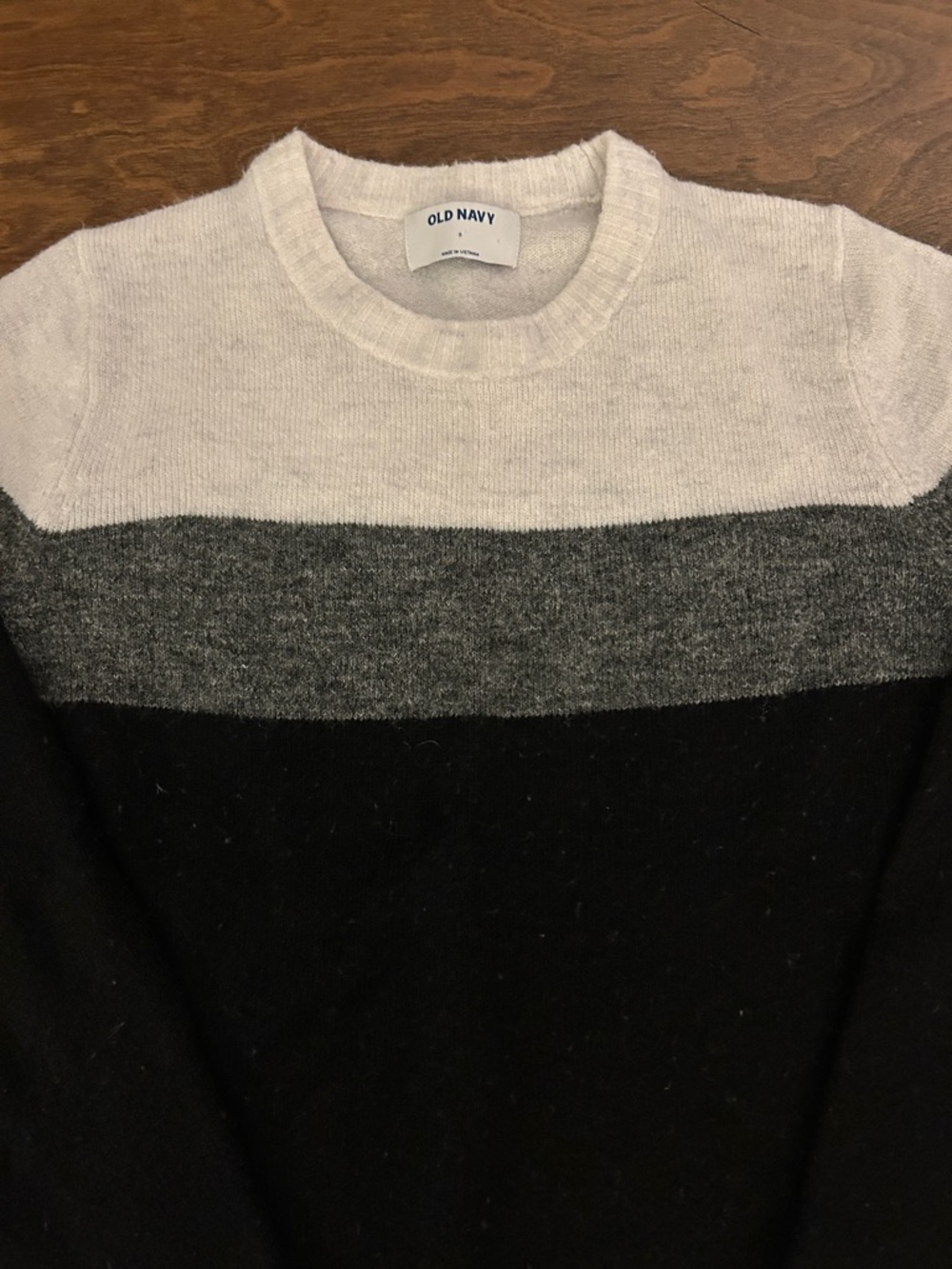 Old Navy Women’s Crewneck Colorblock Sweater - White, Gray, Black